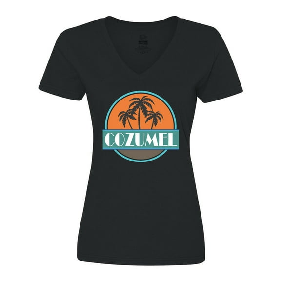 Inktastic Cozumel Mexico Vacation Cruise Women's V-Neck T-Shirt