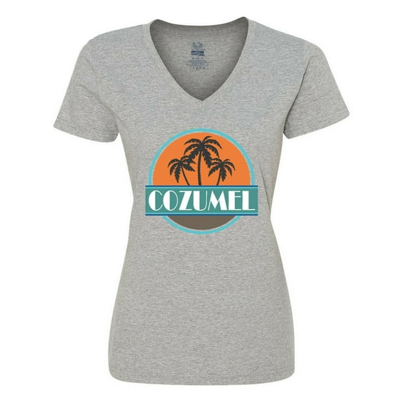 Inktastic Cozumel Mexico Vacation Cruise Women's V-Neck T-Shirt