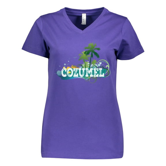 Inktastic Cozumel Mexico Vacation Cruise Women's V-Neck T-Shirt
