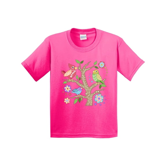 Inktastic Cozy Birds, Tree and and Flowers Youth T-Shirt