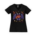 thumbnail image 1 of Inktastic Cozy Cryptid Autumn Mothman with Scarf Women's Plus Size V-Neck T-Shirt, 1 of 5