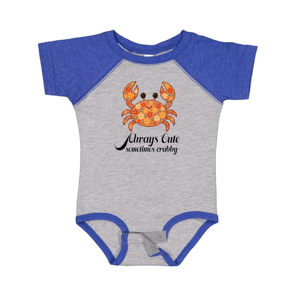 Inktastic Crab Always Cute Sometimes Crabby Girls Baby Bodysuit