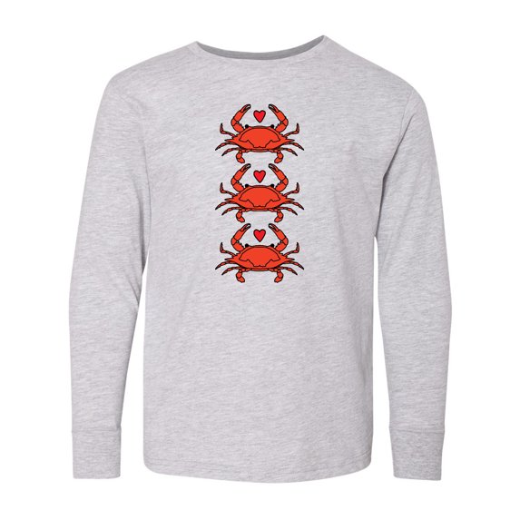 Inktastic Crab Lover Long Sleeve Youth T-Shirt