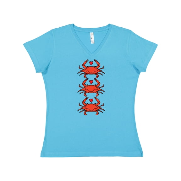 Inktastic Crab Lover Women's V-Neck T-Shirt