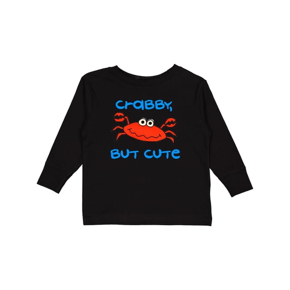 Inktastic Crabby but Cute Boys or Girls Long Sleeve Toddler T-Shirt