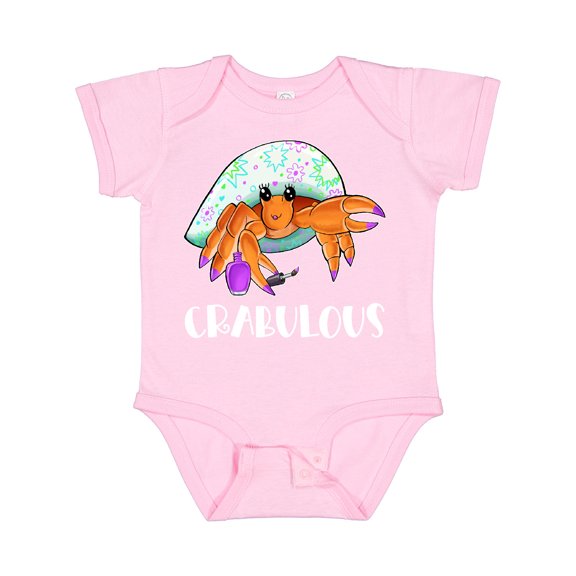 Inktastic Crabulous Cute Hermit Crab with Purple Nail Polish Boys or Girls Baby Bodysuit