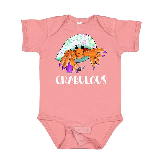 Inktastic Crabulous Cute Hermit Crab with Purple Nail Polish Boys or Girls Baby Bodysuit