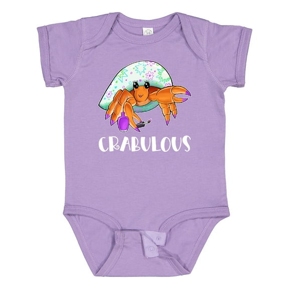 Inktastic Crabulous Cute Hermit Crab with Purple Nail Polish Boys or Girls Baby Bodysuit