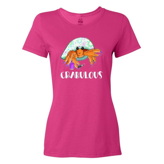 Inktastic Crabulous Cute Hermit Crab with Purple Nail Polish Women's T-Shirt