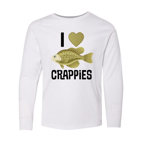 Inktastic Crappie Fishing I Love Crappies Long Sleeve Youth T-Shirt
