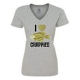 thumbnail image 1 of Inktastic Crappie Fishing I Love Crappies Women's V-Neck T-Shirt, 1 of 5