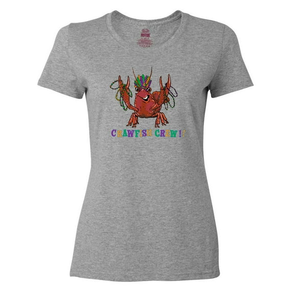 Inktastic Crawfish Crew Mardi Gras Crayfish with Beads Women's T-Shirt