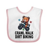 Inktastic Crawl Walk Dirt Biking Boys Baby Bib