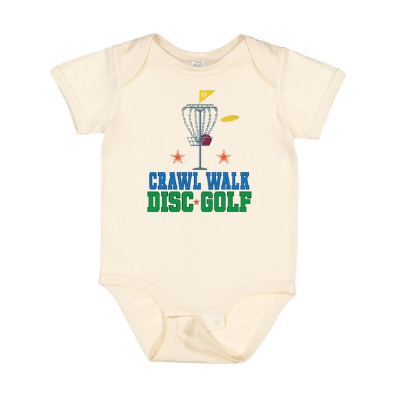 Inktastic Crawl Walk Disc Golf Boys or Girls Baby Bodysuit