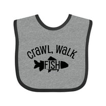 Inktastic Crawl, Walk Fish Boys or Girls Baby Bib