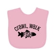 thumbnail image 1 of Inktastic Crawl, Walk Fish Boys or Girls Baby Bib, 1 of 4