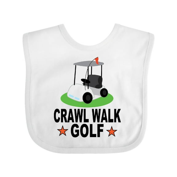 Inktastic Crawl Walk Golf Future Golfer Boys or Girls Baby Bib