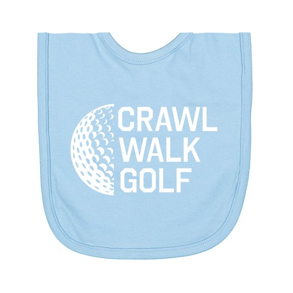 Inktastic Crawl Walk Golf Newborn Bib