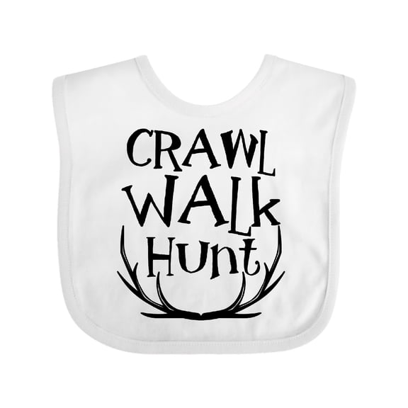 Inktastic Crawl, Walk, Hunt Boys or Girls Baby Bib