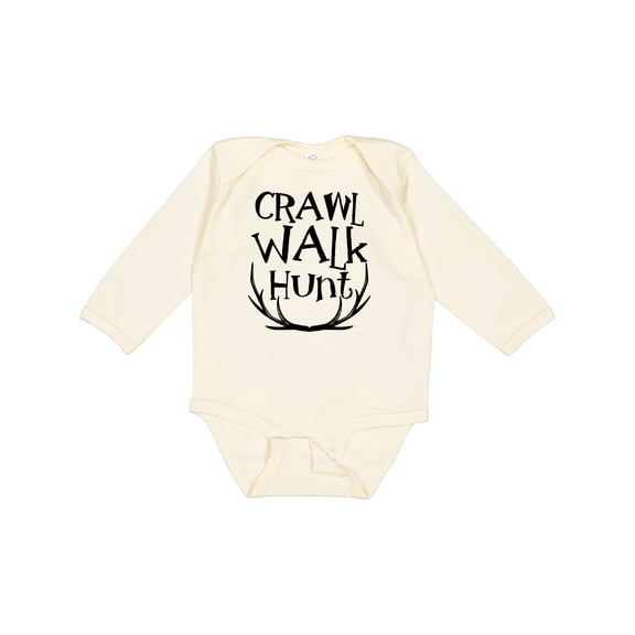 Inktastic Crawl, Walk, Hunt Boys or Girls Long Sleeve Baby Bodysuit