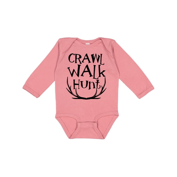 Inktastic Crawl, Walk, Hunt Boys or Girls Long Sleeve Baby Bodysuit