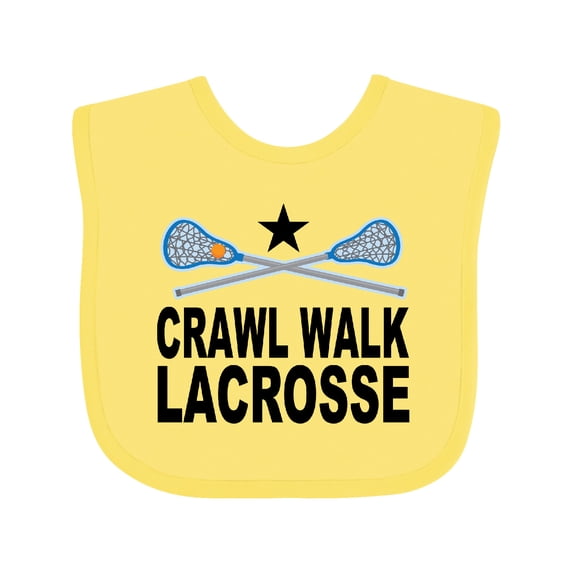 Inktastic Crawl Walk Lacrosse Boys or Girls Baby Bib