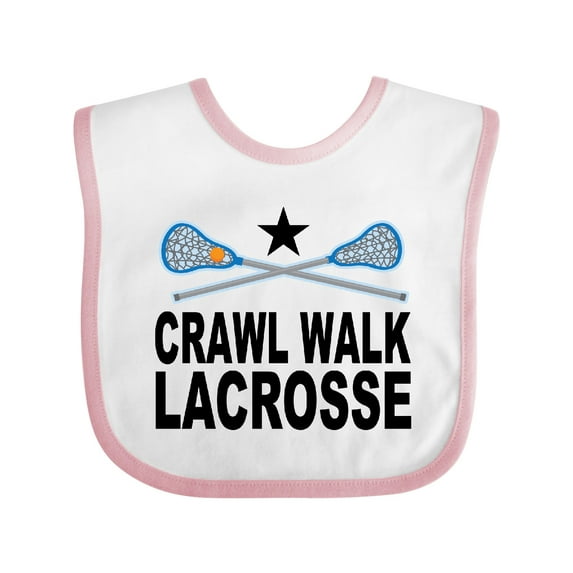 Inktastic Crawl Walk Lacrosse Boys or Girls Baby Bib