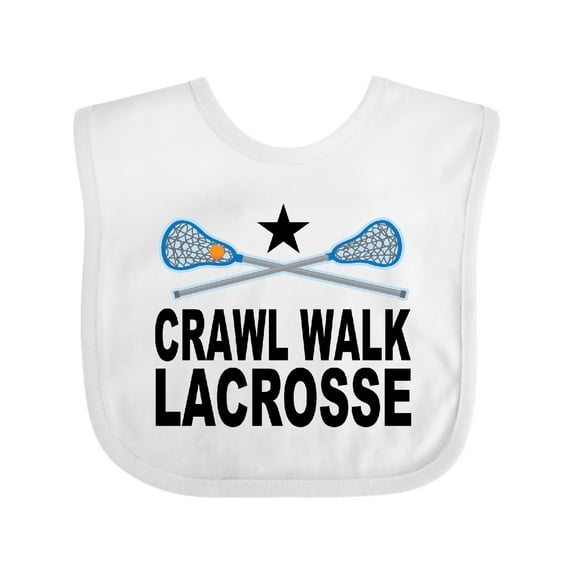 Inktastic Crawl Walk Lacrosse Boys or Girls Baby Bib
