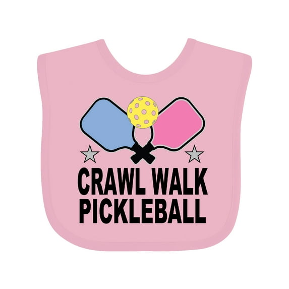 Inktastic Crawl Walk Pickleball Boys or Girls Baby Bib