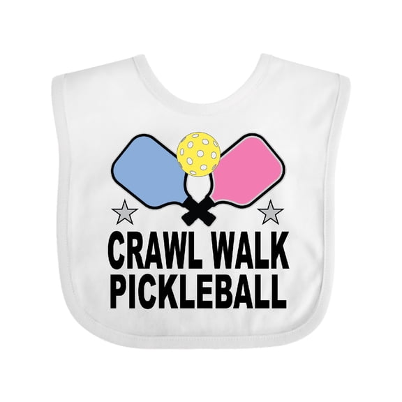 Inktastic Crawl Walk Pickleball Boys or Girls Baby Bib