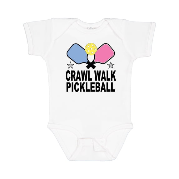 Inktastic Crawl Walk Pickleball Boys or Girls Baby Bodysuit