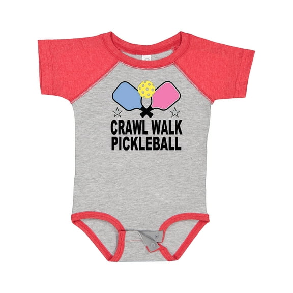 Inktastic Crawl Walk Pickleball Boys or Girls Baby Bodysuit