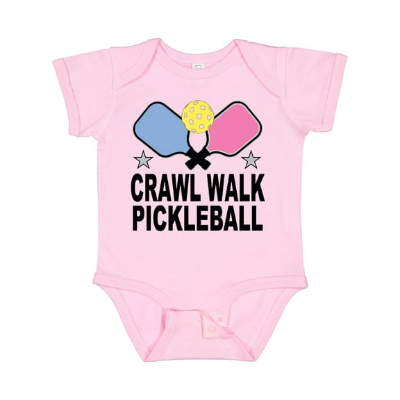 Inktastic Crawl Walk Pickleball Boys or Girls Baby Bodysuit
