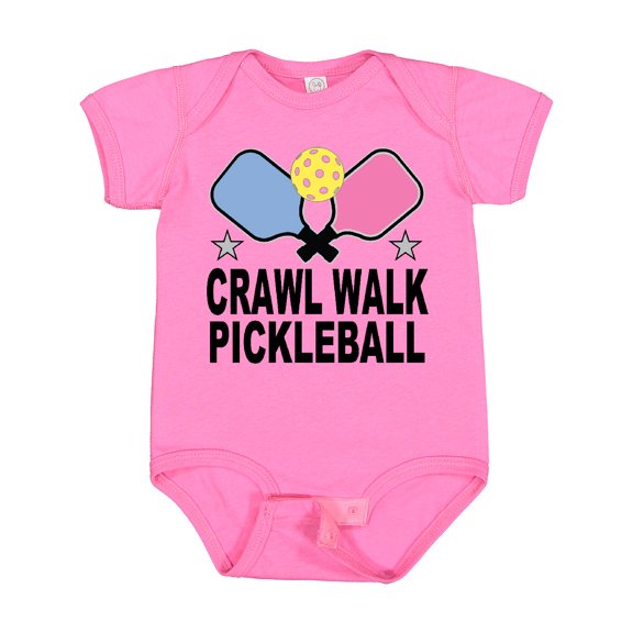 Inktastic Crawl Walk Pickleball Boys or Girls Baby Bodysuit