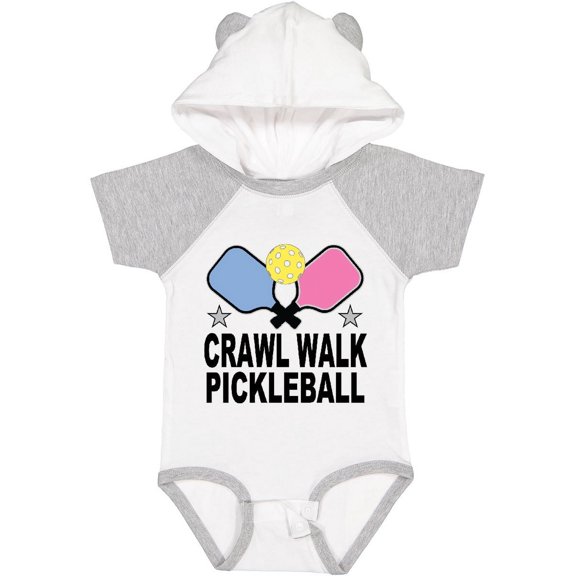 Inktastic Crawl Walk Pickleball Boys or Girls Baby Bodysuit
