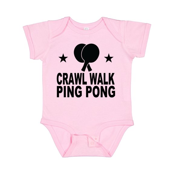 Inktastic Crawl Walk Ping Pong Boys or Girls Baby Bodysuit