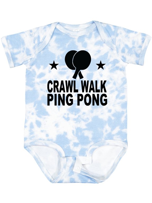 Inktastic Crawl Walk Ping Pong Boys or Girls Baby Bodysuit