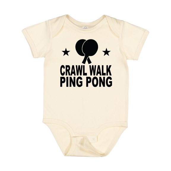 Inktastic Crawl Walk Ping Pong Boys or Girls Baby Bodysuit