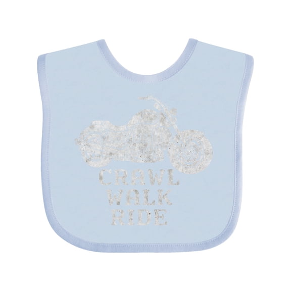 Inktastic Crawl Walk Ride Motorcycle Boys or Girls Baby Bib