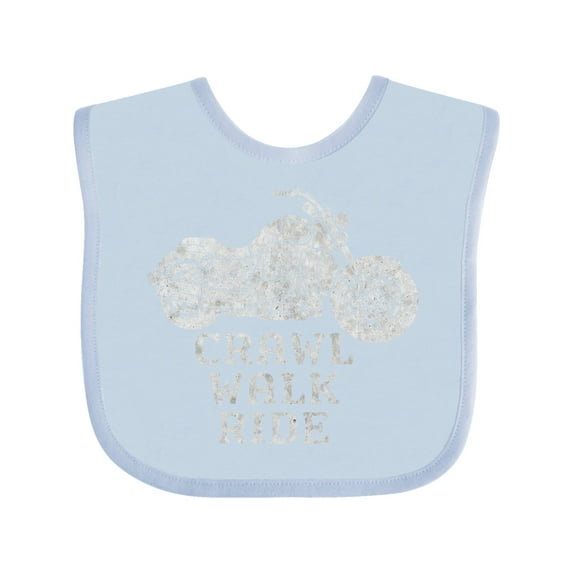 Inktastic Crawl Walk Ride Motorcycle Boys or Girls Baby Bib