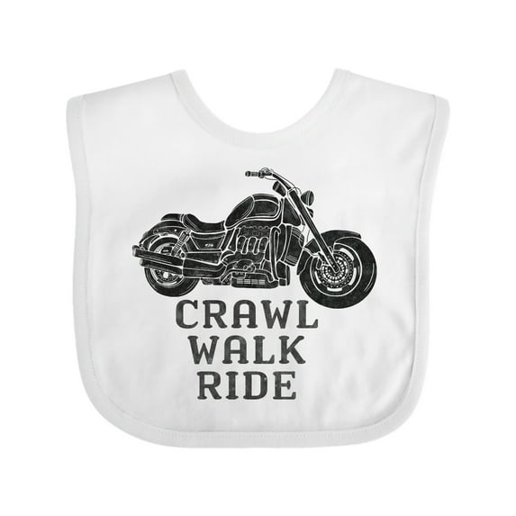 Inktastic Crawl Walk Ride Motorcycle Boys or Girls Baby Bib