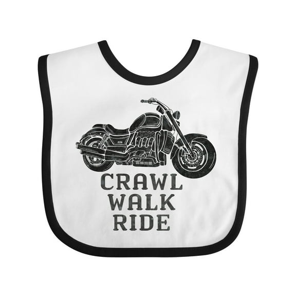 Inktastic Crawl Walk Ride Motorcycle Boys or Girls Baby Bib