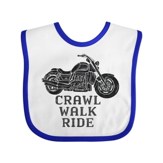 Inktastic Crawl Walk Ride Motorcycle Boys or Girls Baby Bib