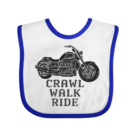 Inktastic Crawl Walk Ride Motorcycle Boys or Girls Baby Bib