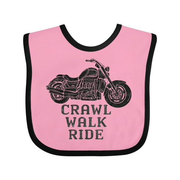 Inktastic Crawl Walk Ride Motorcycle Boys or Girls Baby Bib