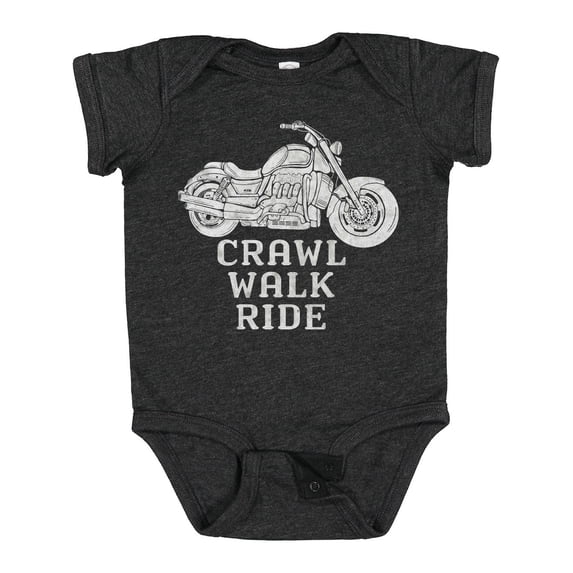 Inktastic Crawl Walk Ride Motorcycle Boys or Girls Baby Bodysuit