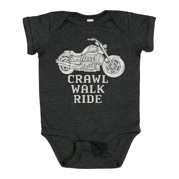 Inktastic Crawl Walk Ride Motorcycle Boys or Girls Baby Bodysuit