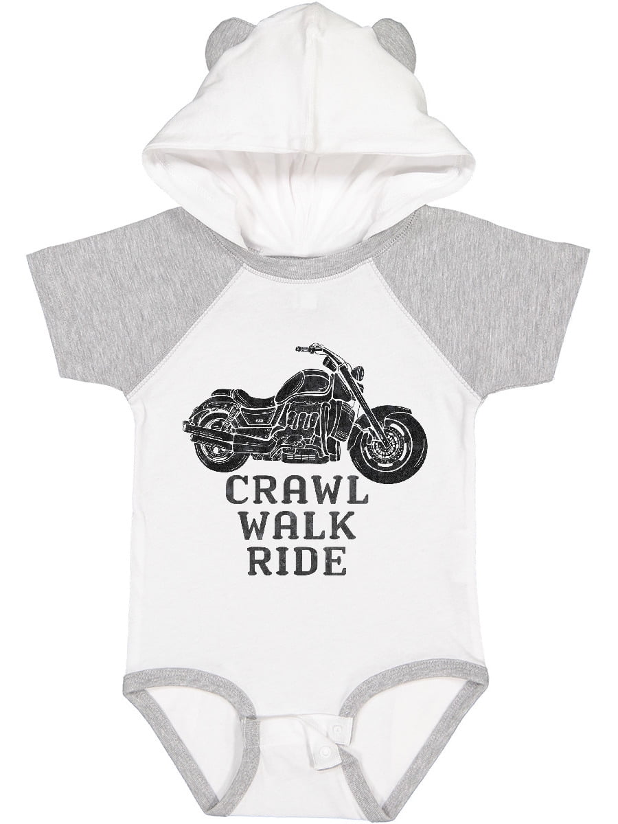 Inktastic Crawl Walk Ride Motorcycle Boys or Girls Baby Bodysuit