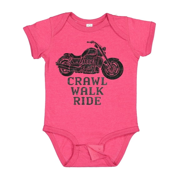 Inktastic Crawl Walk Ride Motorcycle Boys or Girls Baby Bodysuit