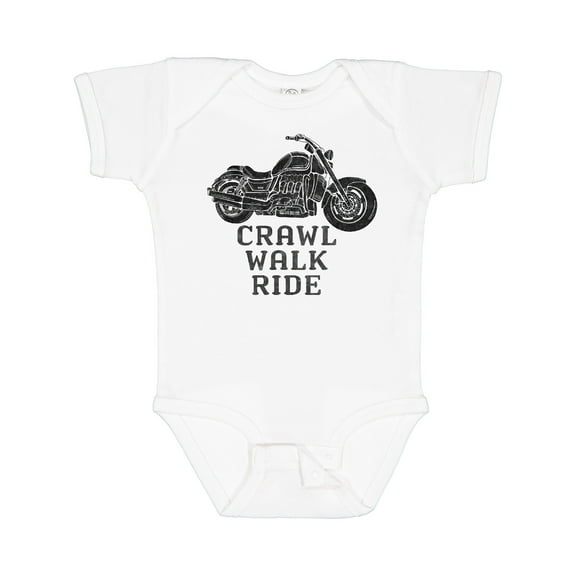 Inktastic Crawl Walk Ride Motorcycle Boys or Girls Baby Bodysuit